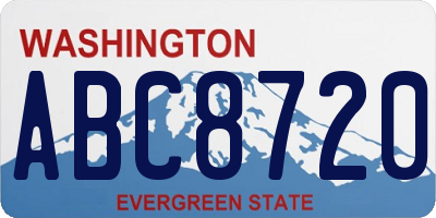 WA license plate ABC8720