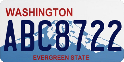 WA license plate ABC8722