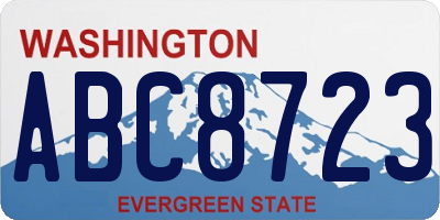 WA license plate ABC8723