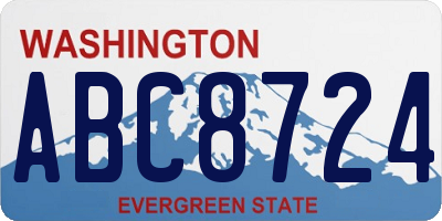 WA license plate ABC8724