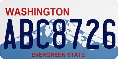 WA license plate ABC8726