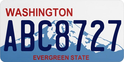 WA license plate ABC8727