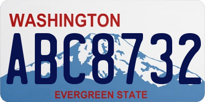WA license plate ABC8732