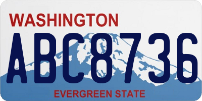 WA license plate ABC8736