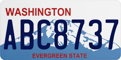 WA license plate ABC8737