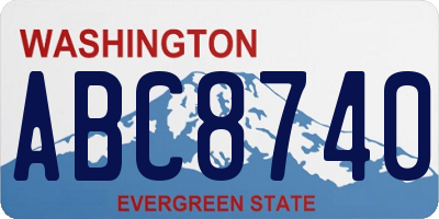 WA license plate ABC8740