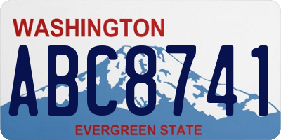 WA license plate ABC8741