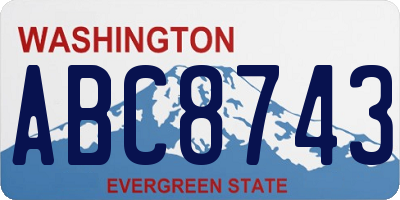 WA license plate ABC8743
