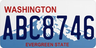 WA license plate ABC8746