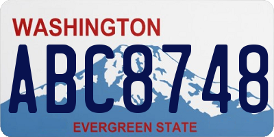 WA license plate ABC8748