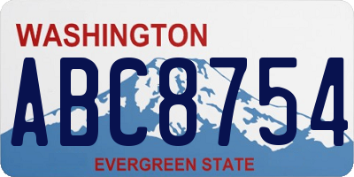 WA license plate ABC8754