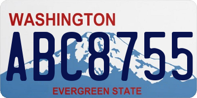 WA license plate ABC8755