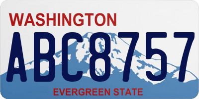 WA license plate ABC8757