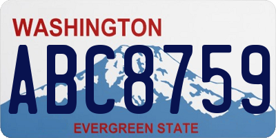 WA license plate ABC8759
