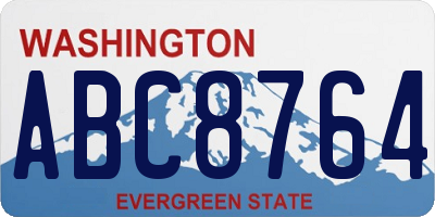 WA license plate ABC8764