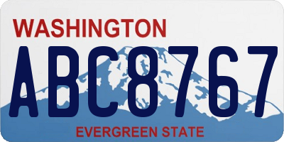 WA license plate ABC8767