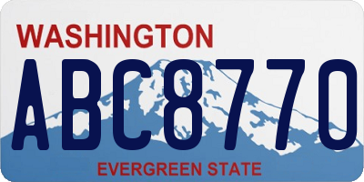 WA license plate ABC8770
