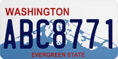 WA license plate ABC8771