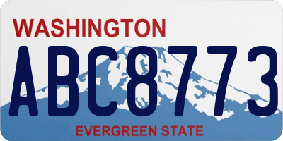 WA license plate ABC8773