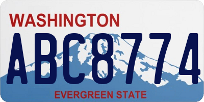 WA license plate ABC8774
