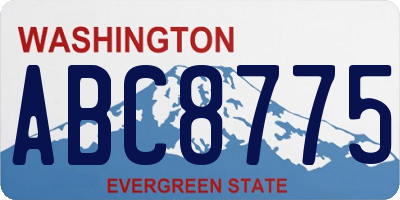 WA license plate ABC8775