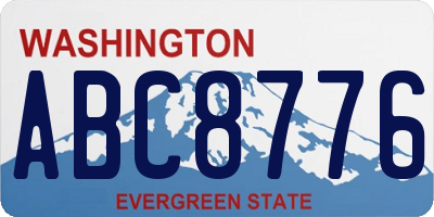 WA license plate ABC8776