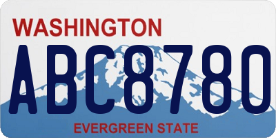 WA license plate ABC8780