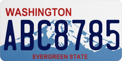 WA license plate ABC8785