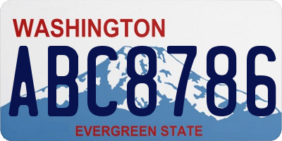 WA license plate ABC8786