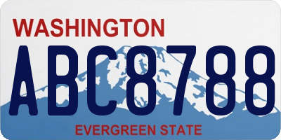 WA license plate ABC8788