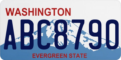 WA license plate ABC8790