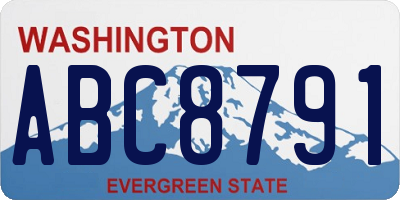 WA license plate ABC8791