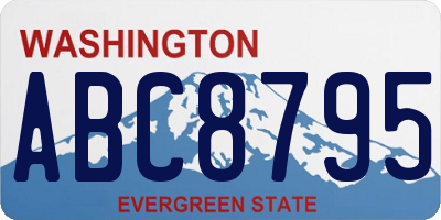 WA license plate ABC8795