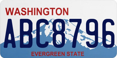 WA license plate ABC8796