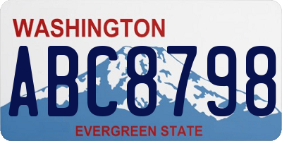 WA license plate ABC8798