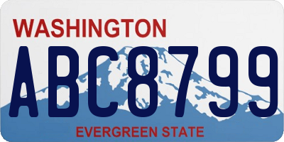 WA license plate ABC8799
