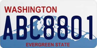 WA license plate ABC8801