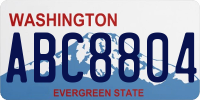 WA license plate ABC8804