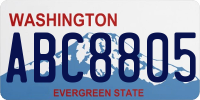 WA license plate ABC8805