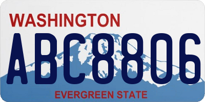 WA license plate ABC8806