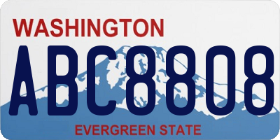 WA license plate ABC8808