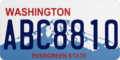WA license plate ABC8810