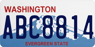 WA license plate ABC8814