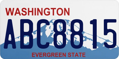 WA license plate ABC8815