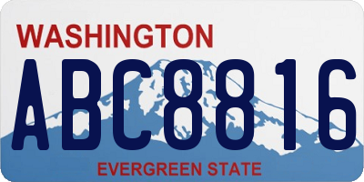WA license plate ABC8816
