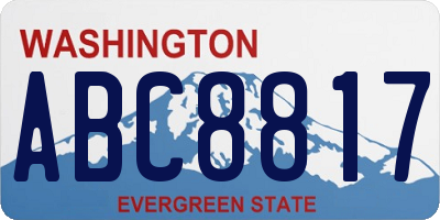 WA license plate ABC8817