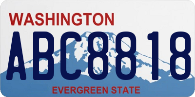 WA license plate ABC8818