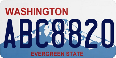 WA license plate ABC8820