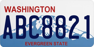 WA license plate ABC8821