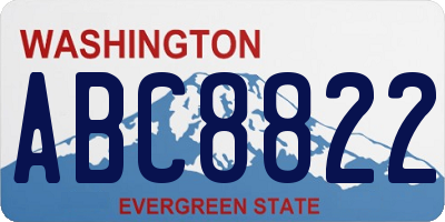 WA license plate ABC8822